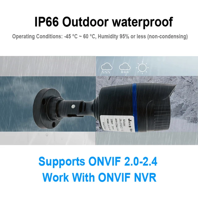 JIENUO 4K Poe Camera Outdoor Onvif Waterproof IP Security Night Vision Video Audio 4MP 5MP 8MP Bullet HD Home Cam Surveillance 3