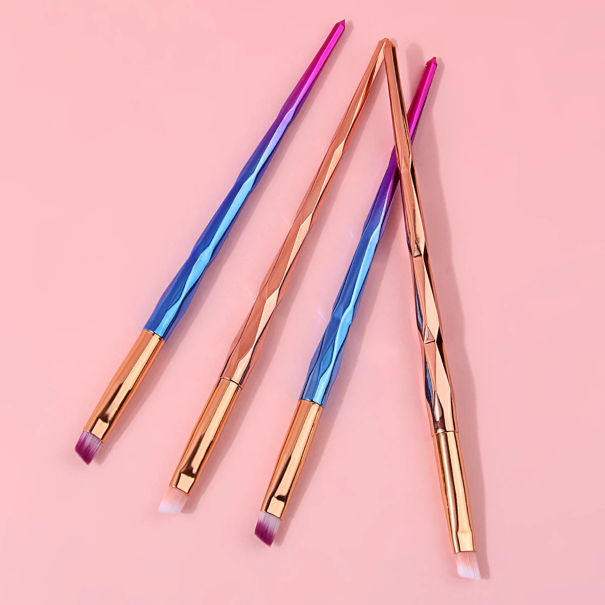 Pincel delineador de lâmina ultrafina, pincel de sobrancelha ultrafino, pincel para pálpebra inferior, pincel profissional para maquiagem dos olhos, 2/4 peças