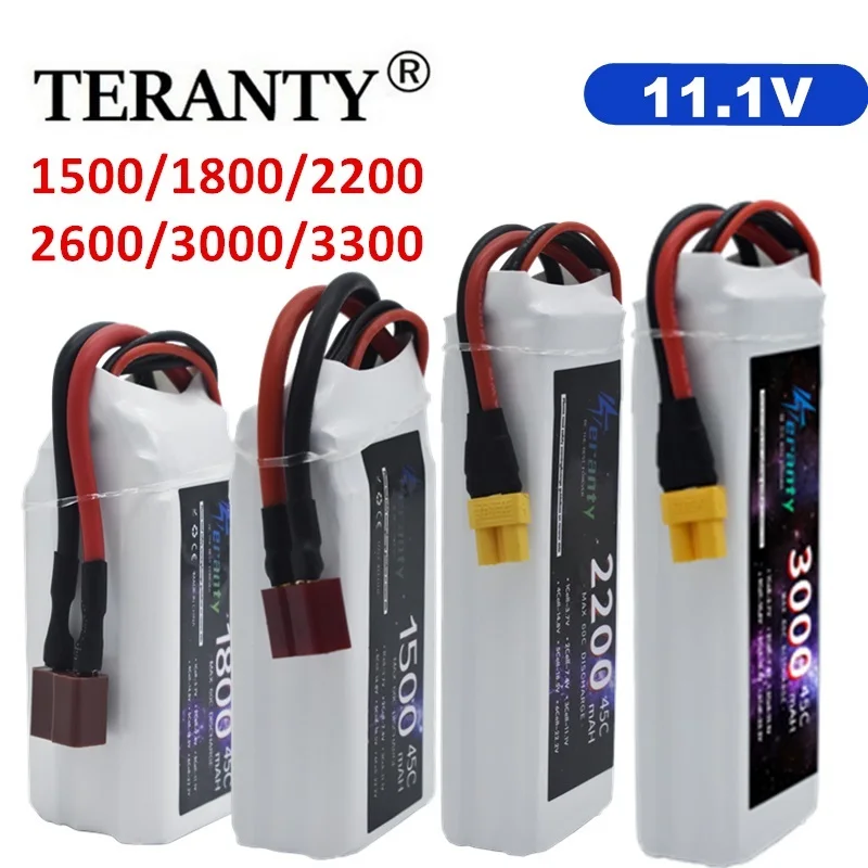 Batteria LiPo 11.1V 3S 1500mah 1800mAh 2200mah 2600mAh 3000mAh 3300mAh Deans T connettore XT60 per RC Car FPV Racing Drone