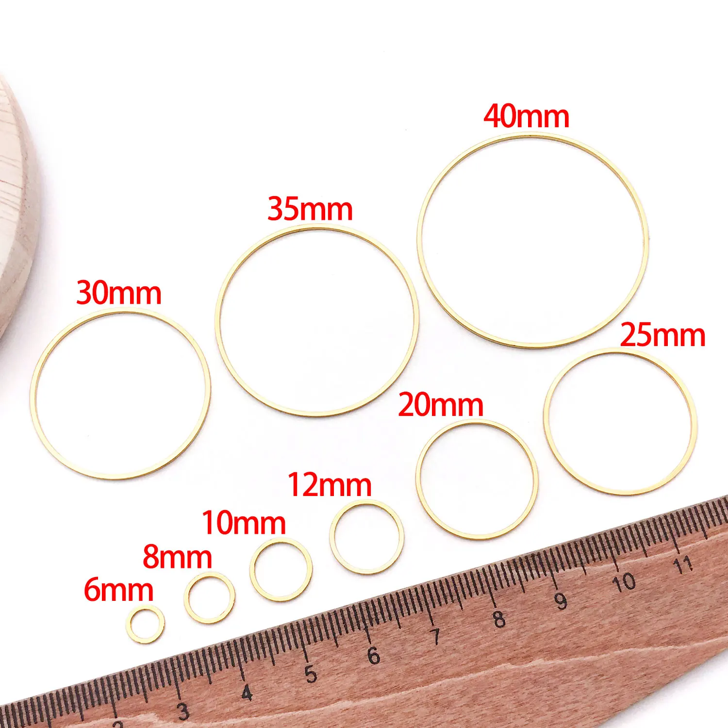 50pcs Gold/Platinum/Silver Geometric Circular Pendant Without Mouth Ring is Suitable for DIY Earring Accessories