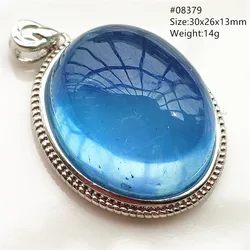 Natural Blue Aquamarine Gemstone Pendant 925 Sterling Silver Oval Ice Aquamarine Women Men Fashion Water Drop Jewelry AAAAAA