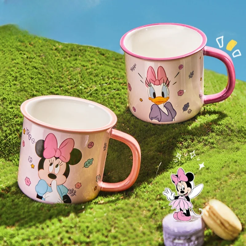 Disney Anime Peripherals Children's Household Drinking Baby Cartoon Cute Milk Cup Ceramic Mug for Girls Couple's Cup Gifts