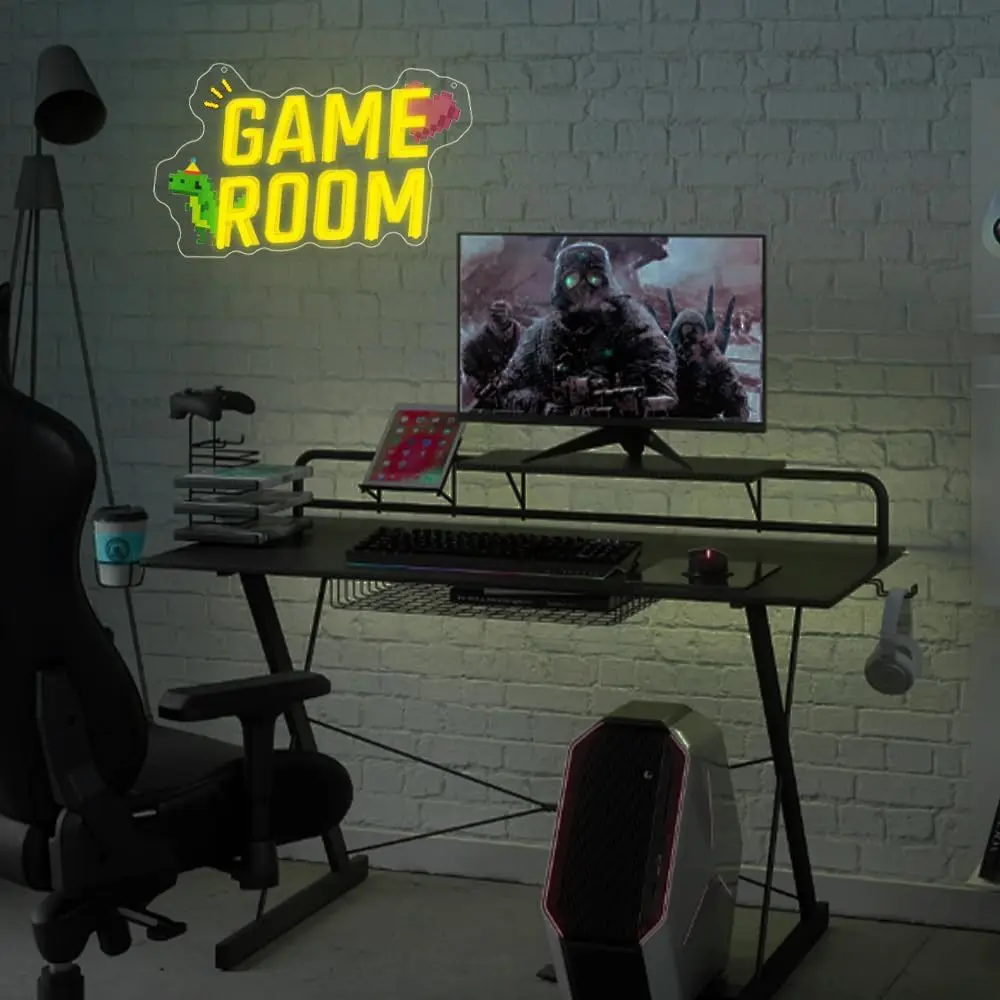Game Room Neon Sign LED Neon Lights for Bedroom Gamer Room Teen Boy Game Zone Man Cave Party Wall Decor Gift USB Power Dimmable