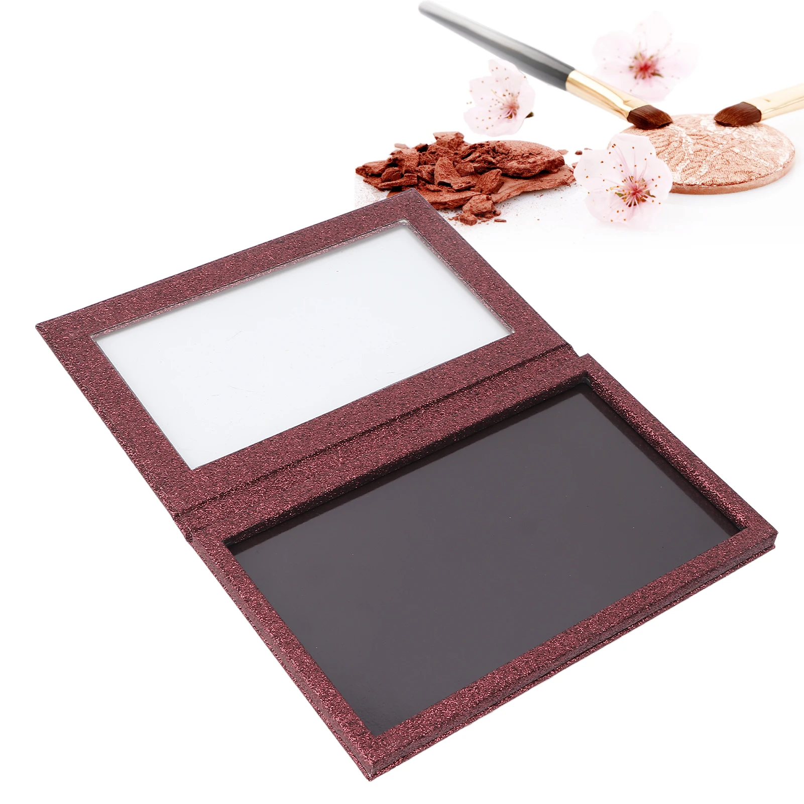 Empty Makeup Display Pans Eyeshadow Lipstick Blush Storage DIY Professional Magnetic Palette Burgundy