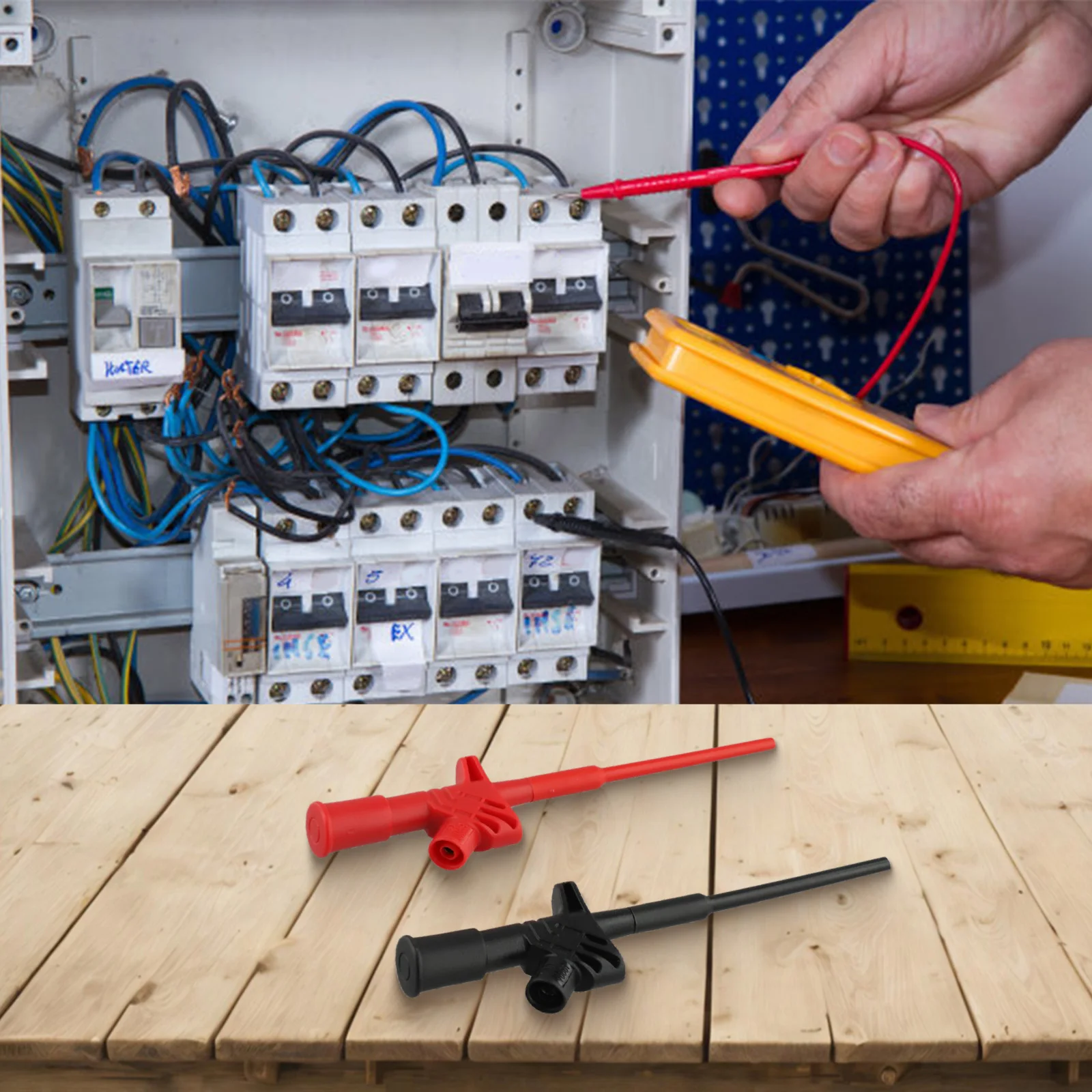Professional Electrical Measurement Tools Two Pieces of Insulated Test Leads Compatible with Standard Equipment