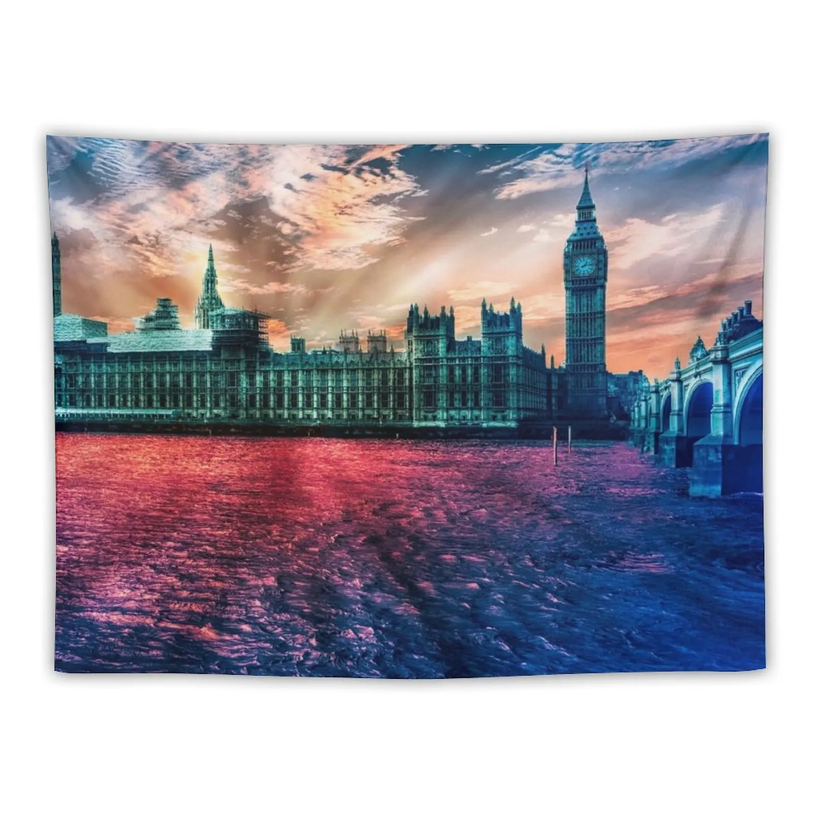 Colourful London Tapestry Decoration Room Room Decor Aesthetic Wall Hangings Decoration Tapestry