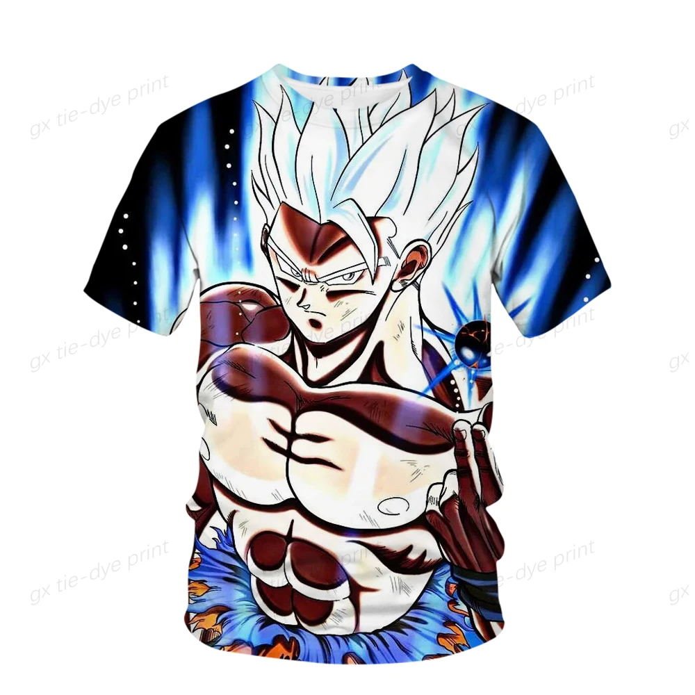 子供用ドラゴンボールTシャツ,3Dプリント,半袖,漫画,男性,男の子,夏