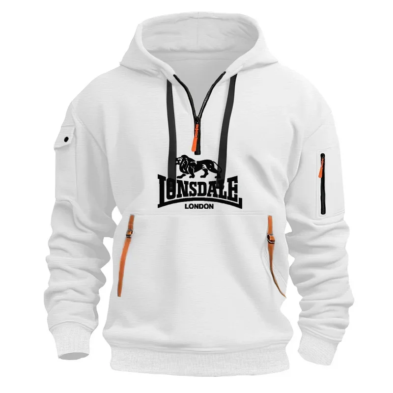 

Spring and Autumn half-zipper men's hooded sweatshirt, fashionable outdoor men's pullovers, high-quality jogging sweatshirt