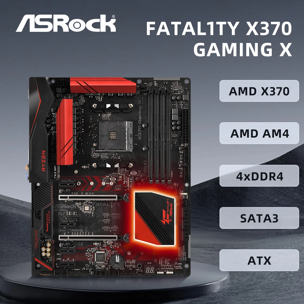 

ASROCK X370 GAMING X Motherboard AMD X370 Socket AM4 Supports Ryzen 7 5800X3D Ryzen 9 5950X Ryzen 5 5600X CPU 4 x DDR4 64GB.