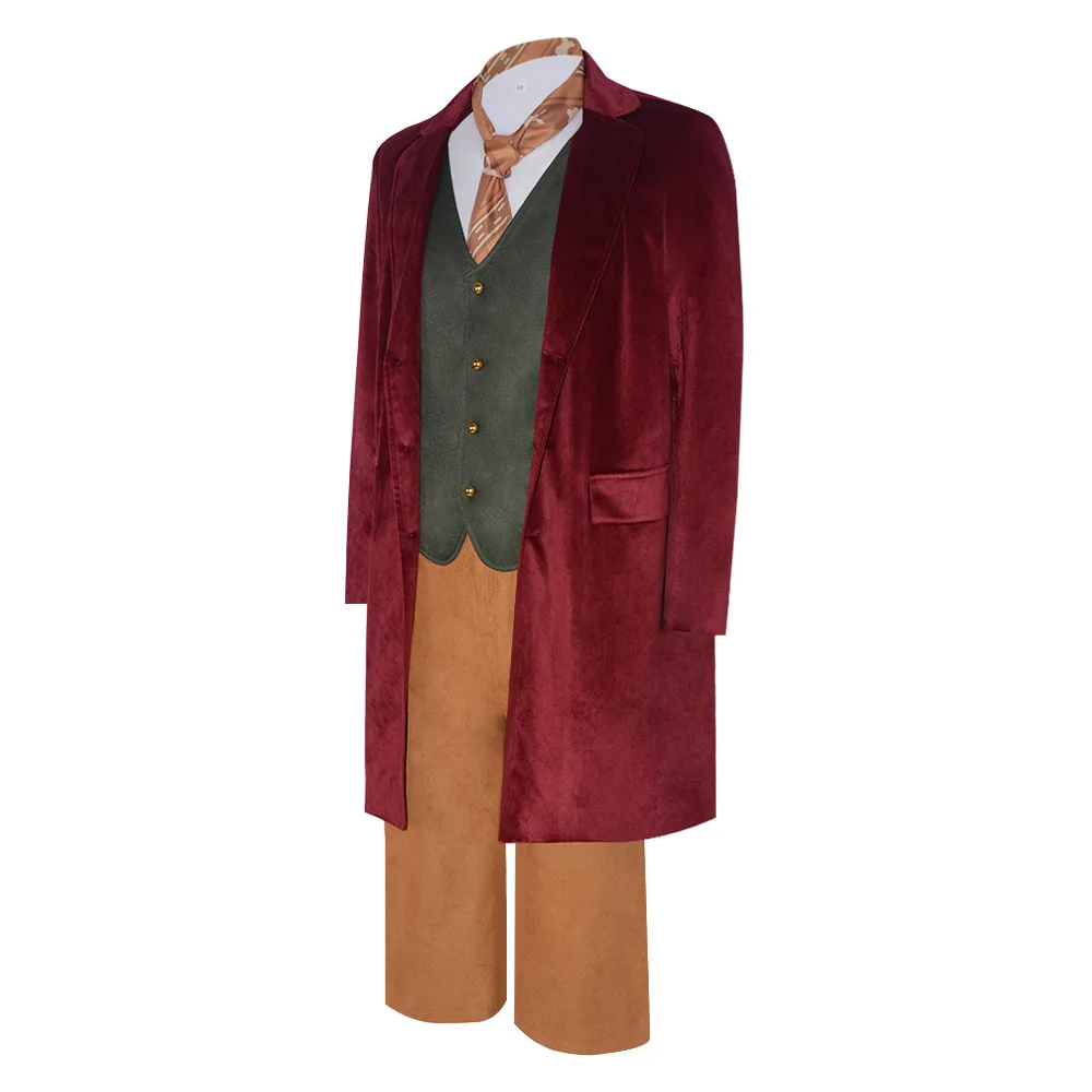 The Hobbit Bilbo Baggins Coat Shirt Top Vest Pants Cosplay Costume Halloween Masquerade Carnival Party Outfits for Men