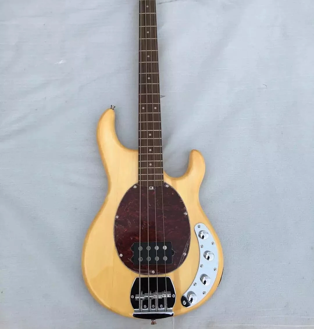 

Factory direct sales of high-quality electric guitars in natural wood color with 4 strings, selling well across borders