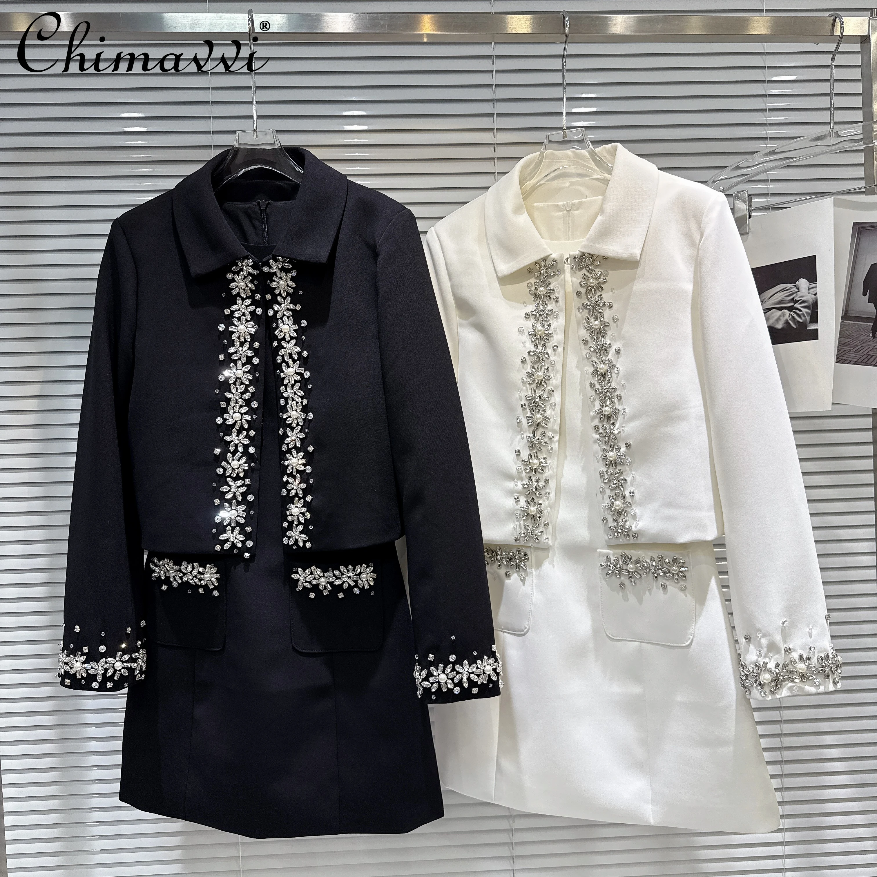 

Осень 2024, новинка во французском стиле, светская короткая куртка с длинными рукавами и бисером + модный комплект с жилетом без рукавов и круглым вырезом