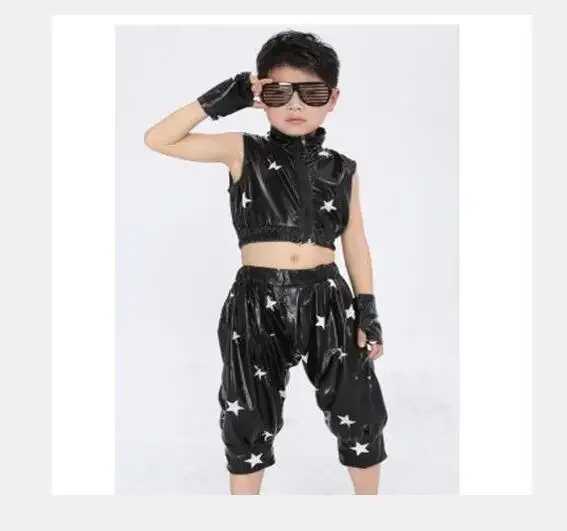 1 set/lotto Dance Boy and Girls Stage Dance Clothing Set Child Kids Hip Hop Performance Pants e top Jazz Dance Costumes