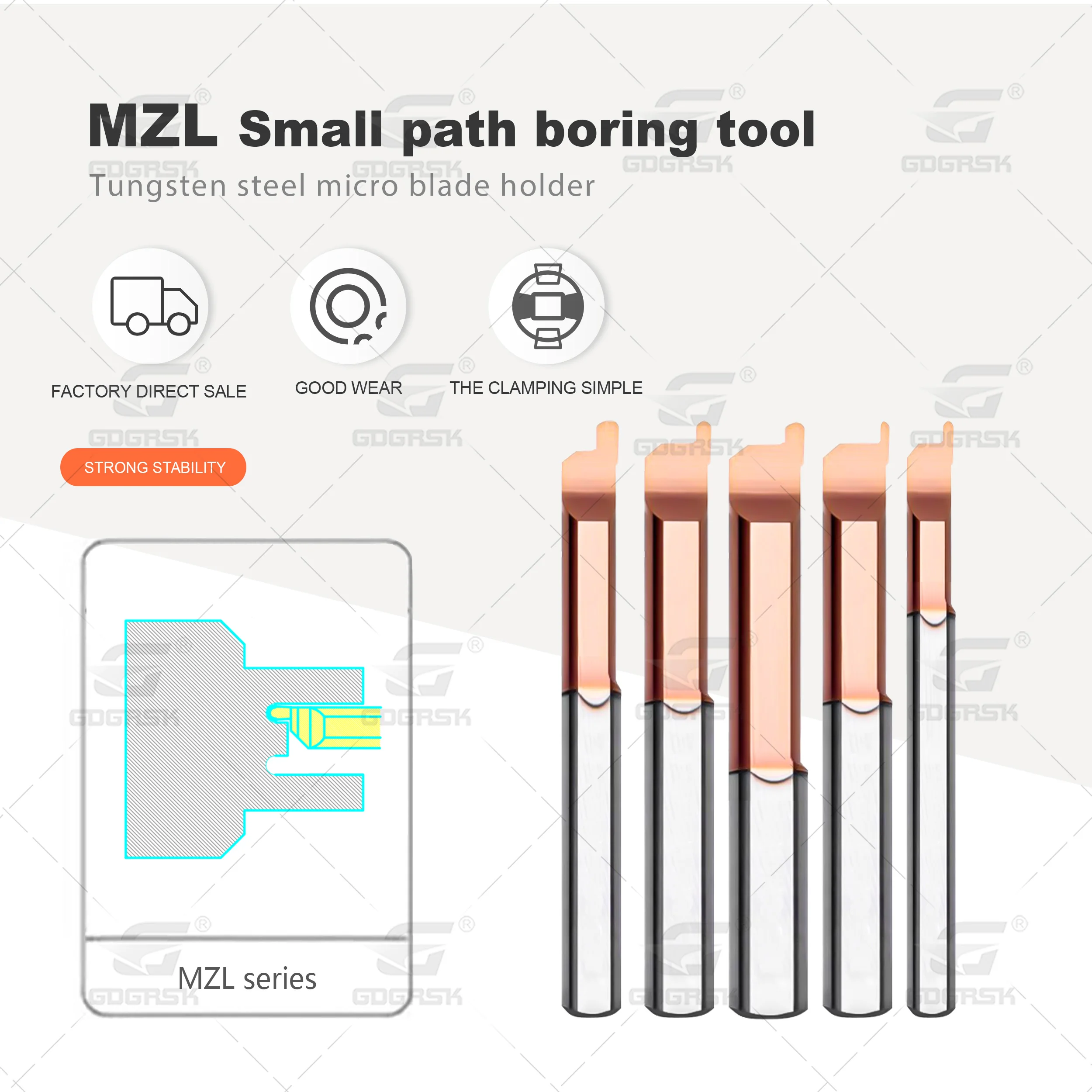 

CNC Lathe Tools MZL Series Small Bore Boring Tools MZL4 MZL5 MZL6 MZL8 L15/L22/L30 General Turning Small Aperture Boring Tools