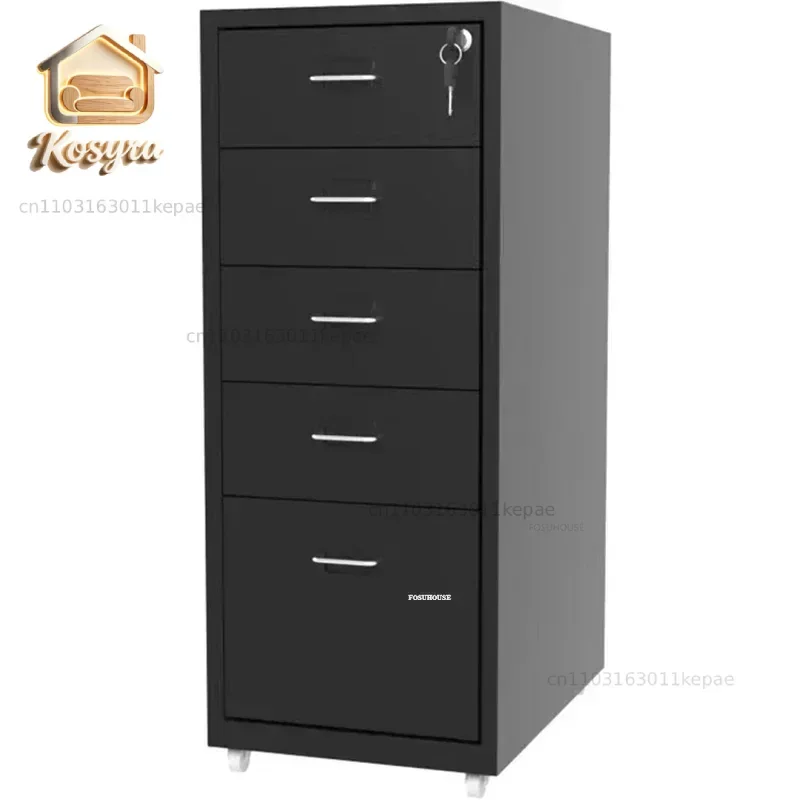 Modern Metal Filing Cabinets Office Desk Organizer Multi-layer Locking Shelf Mobile Storage Drawer Cabinet Simple Home Furniture