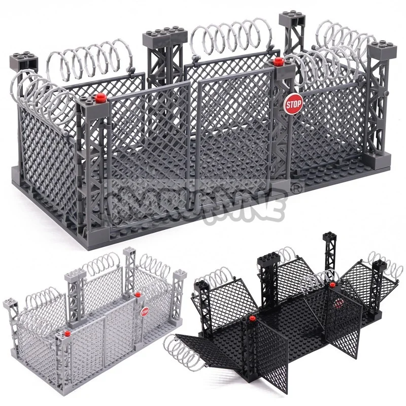 MARUMINE Small Particles MOC Building Blocks Military Accessories Parts Net Mesh DIY Assembling Bricks Fence Compatible 58827