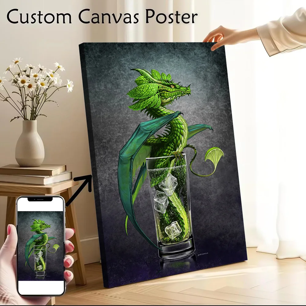 Mojito Dragon Poster Customizable Printed Canvas Painting for Pictures Wall Art Luxury Decoration Home Decorations Wand Deko