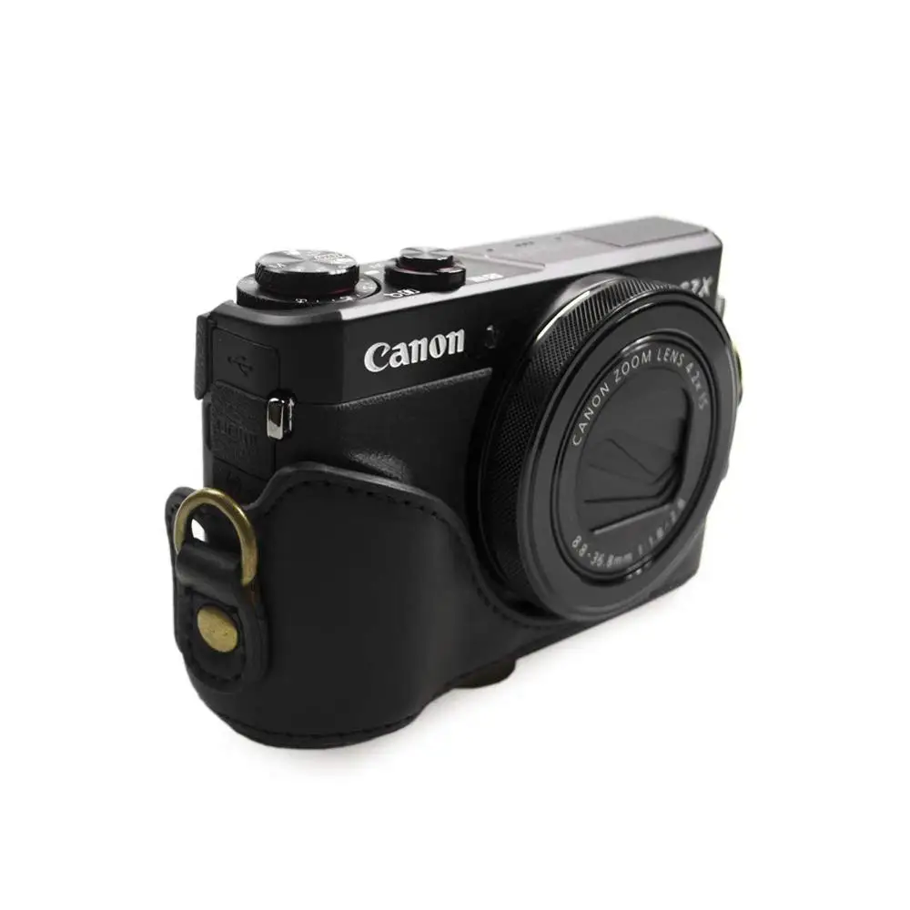 Жесткий чехол из искусственной кожи для камеры Canon Powershot G7 X G7X Mark II III ( G7XII G7XIII ) mark2 mark3 G7X2 G7X3