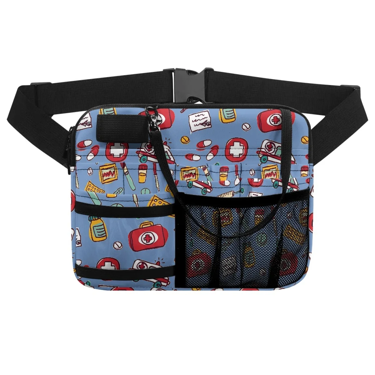 Medical Equipment Printed Waist Bags Hospital Work Portable Shoulder Nurse Belt Bag Adjustable Multi-pocket Storage Pouch 2023