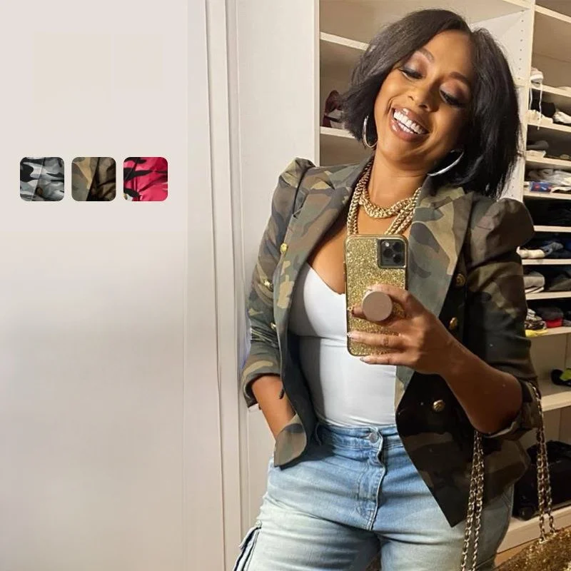 

Women's Busin Suit Punk Sle Printed Casual Loose Fit Long Sve Polyester Fiber Autumn Faion Ladies' Clothing