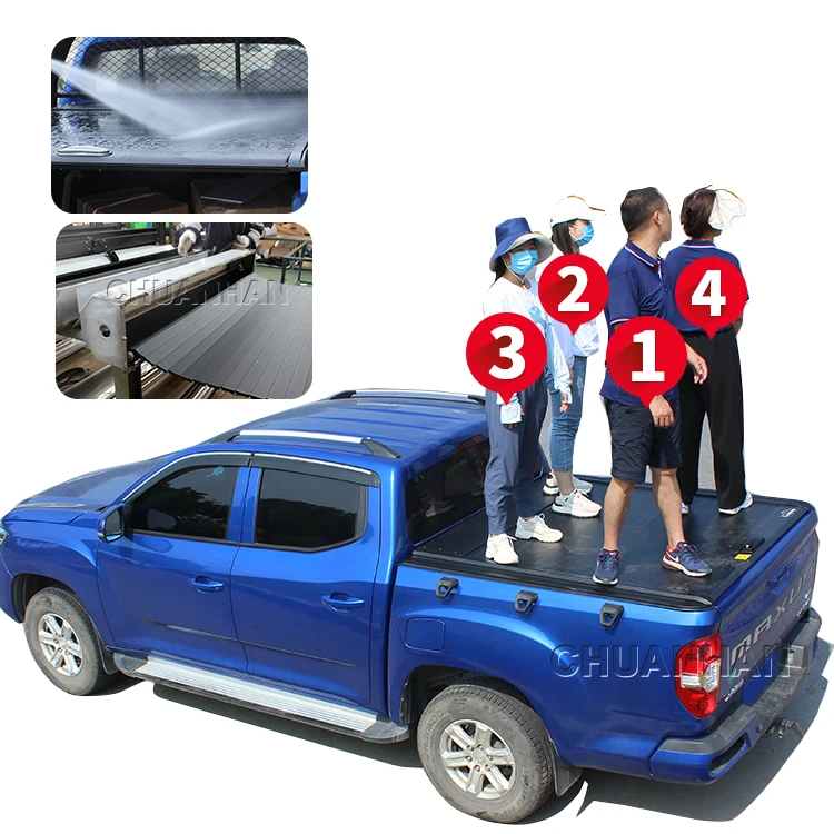 Retractable Roller Lid Cover, Hard Aluminum Bed Lid for Ford Maverick Hilux Vigo Ranger NP300, Heavy Duty Lockable Cargo, Black