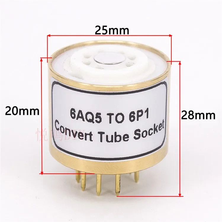 Adaptador de tubo electrónico 6AQ5 (conectado) a tubo electrónico 6P1/soporte de tubo, adaptador de conducto de bile original 6P1