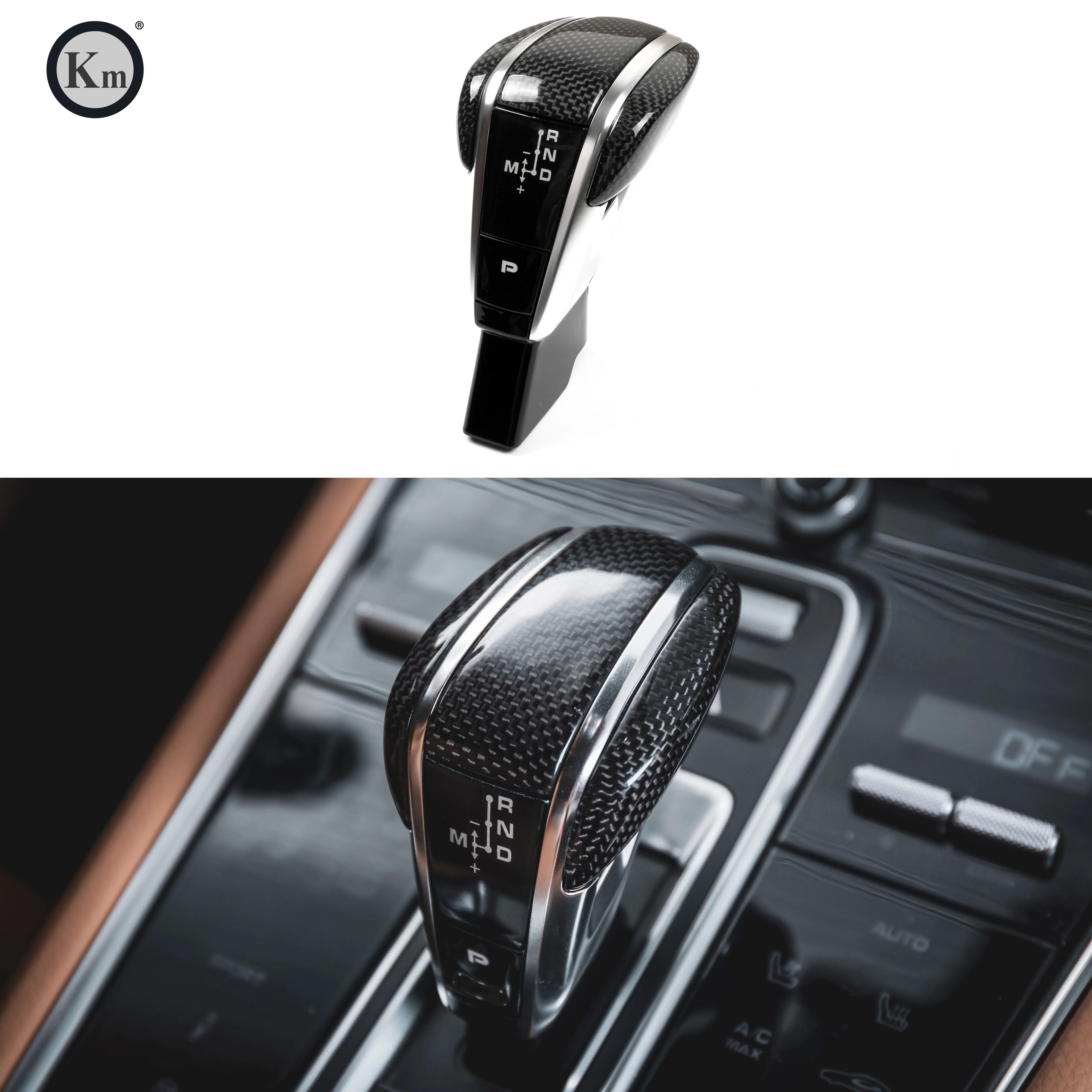 

KM for Porsche Panamera 971 Car Gear Handle Car Gear Shift Knob Gear Shift with Fiber Material 2017-up