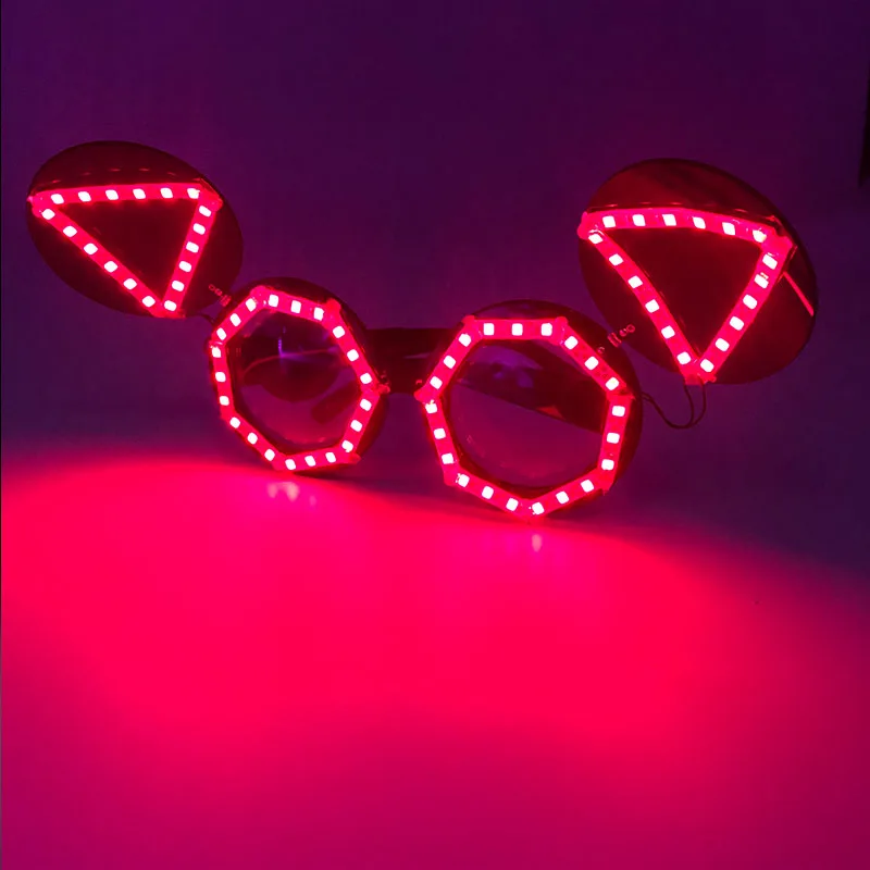 Nette lustige Mickey Cosplay Kostüme Gläser Jungen Mädchen Dekoration Brillen leuchtende LED Neon Gläser Glow für dunkle Nacht