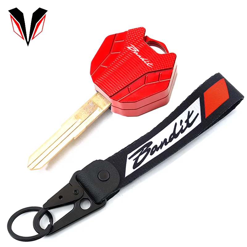 

For Suzuki Bandit S 650 1200 Bandit650 Bandit1200 Motorcycle CNC Key Cover Case Shell & Keyring Keychain Accessories Key Chain