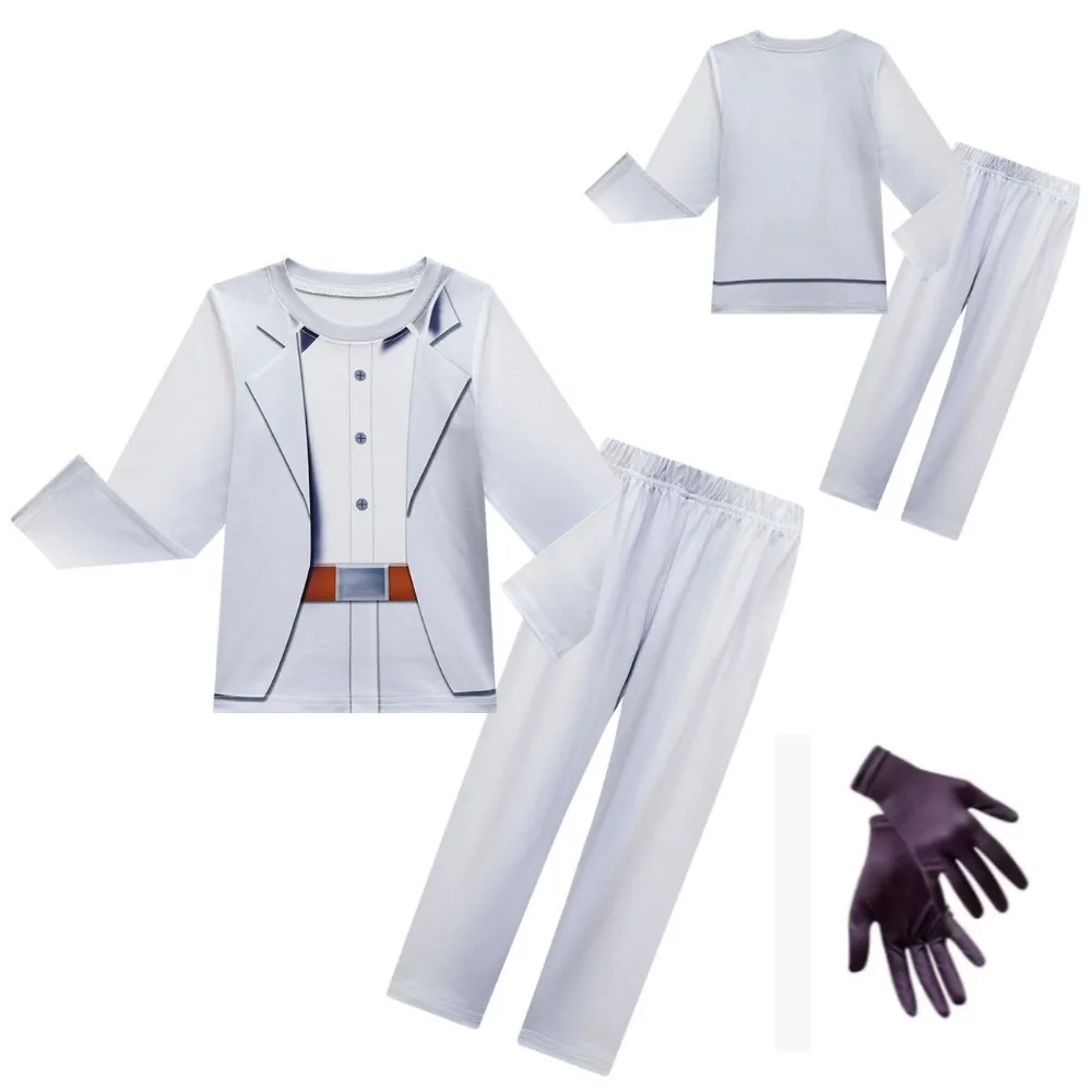 

The Bad Guys Mr. Wolf Cosplay Costume Halloween Party Uniforms for Kids Long Sleeve T-shirt Pants Mask Gloves Kids