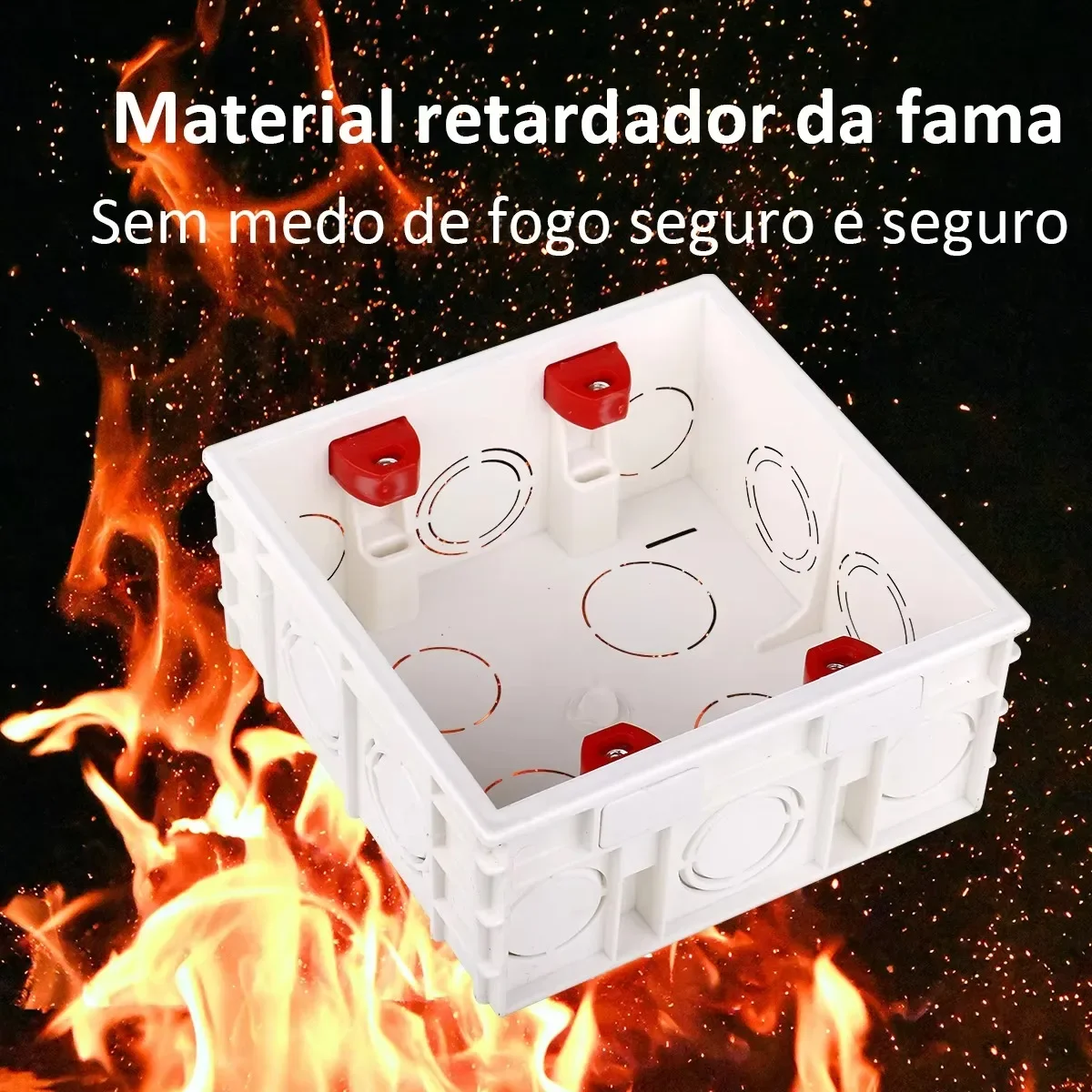 UNKAS Mount Box Wall Switch for Brazil Standard 120x120mm Light 4X4 Mounting Dark Box Internal Cassette Wiring Socket Bottom