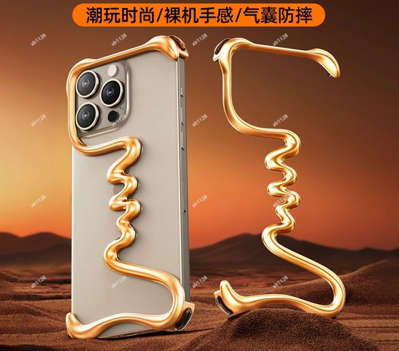 

Metal Frame Slim Phone Case Shockproof Protective Cover with Bare Phone Hand Feeling