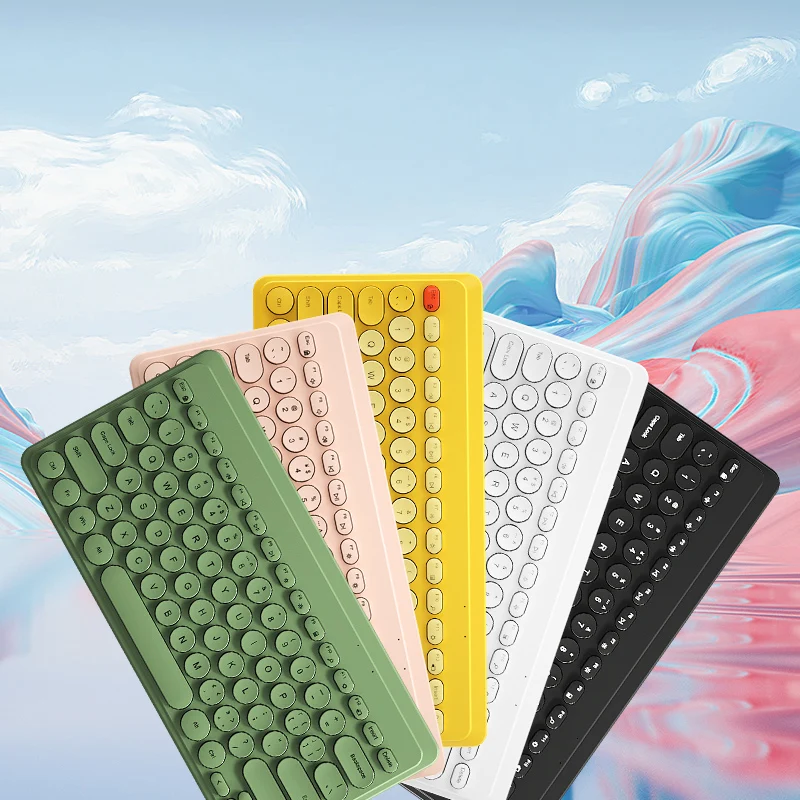 

K-610 Wireless Keyboard Colorful 79 Circular Caps USB Port Play and plug Ultra Thin For Windows Mac iOS Android