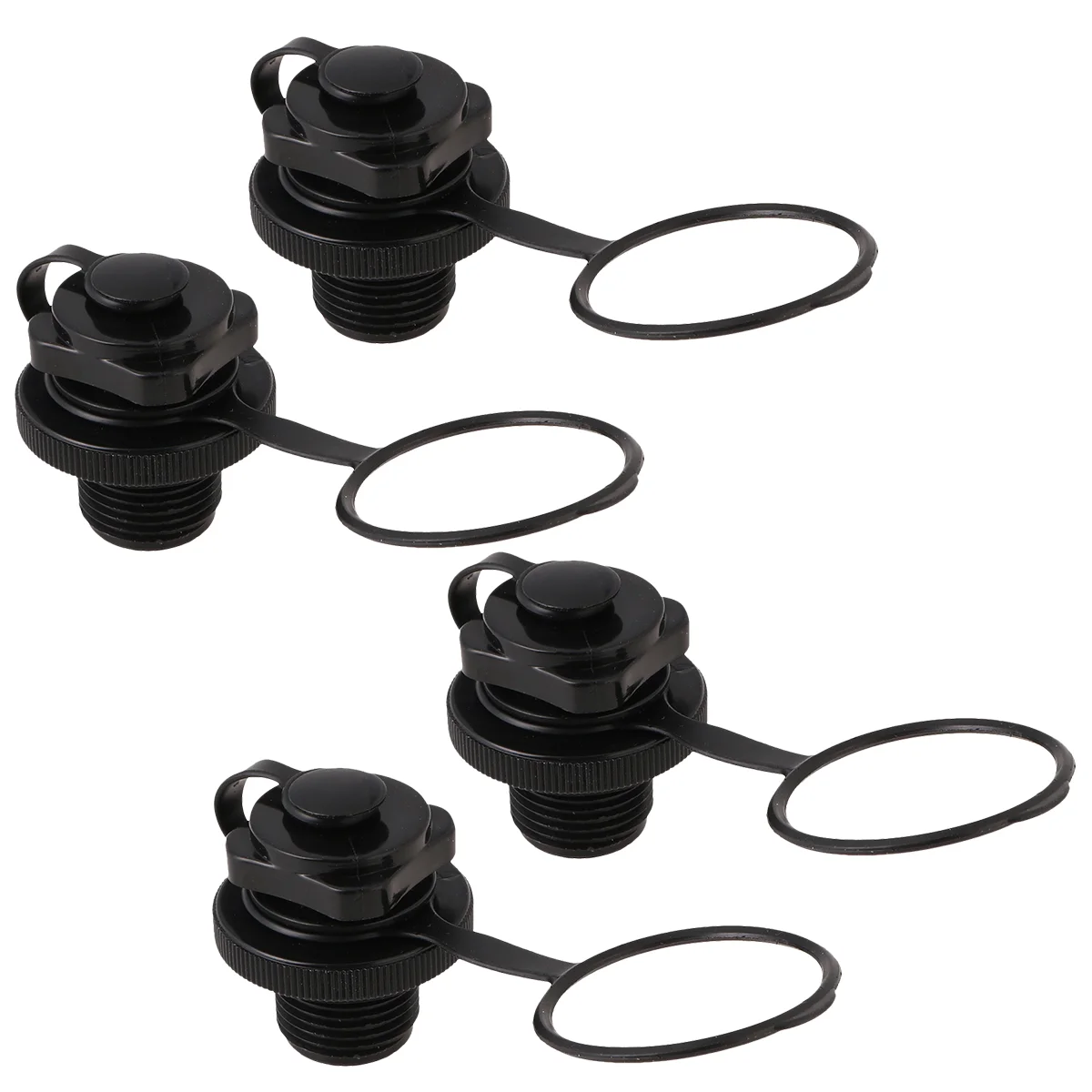 4 PCS Boston Valve Inflatable Boat -way Nozzle for Kayak Screw Octagonal