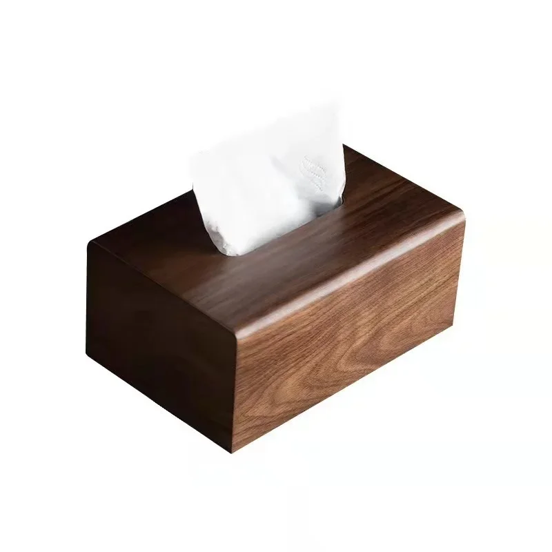 

Spot wooden black walnut tissue storage wooden box office cafe living room wooden drawing paper box table decoration