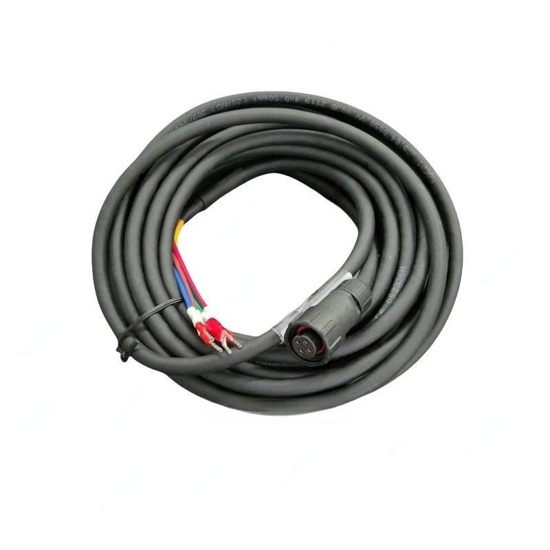 Good Price Exton 4-pole Power Plug Cable PDM-JE18-05 Servo EMJ/EMG Motor Cable Below 750W 380V CCC Certified, Black Sheath