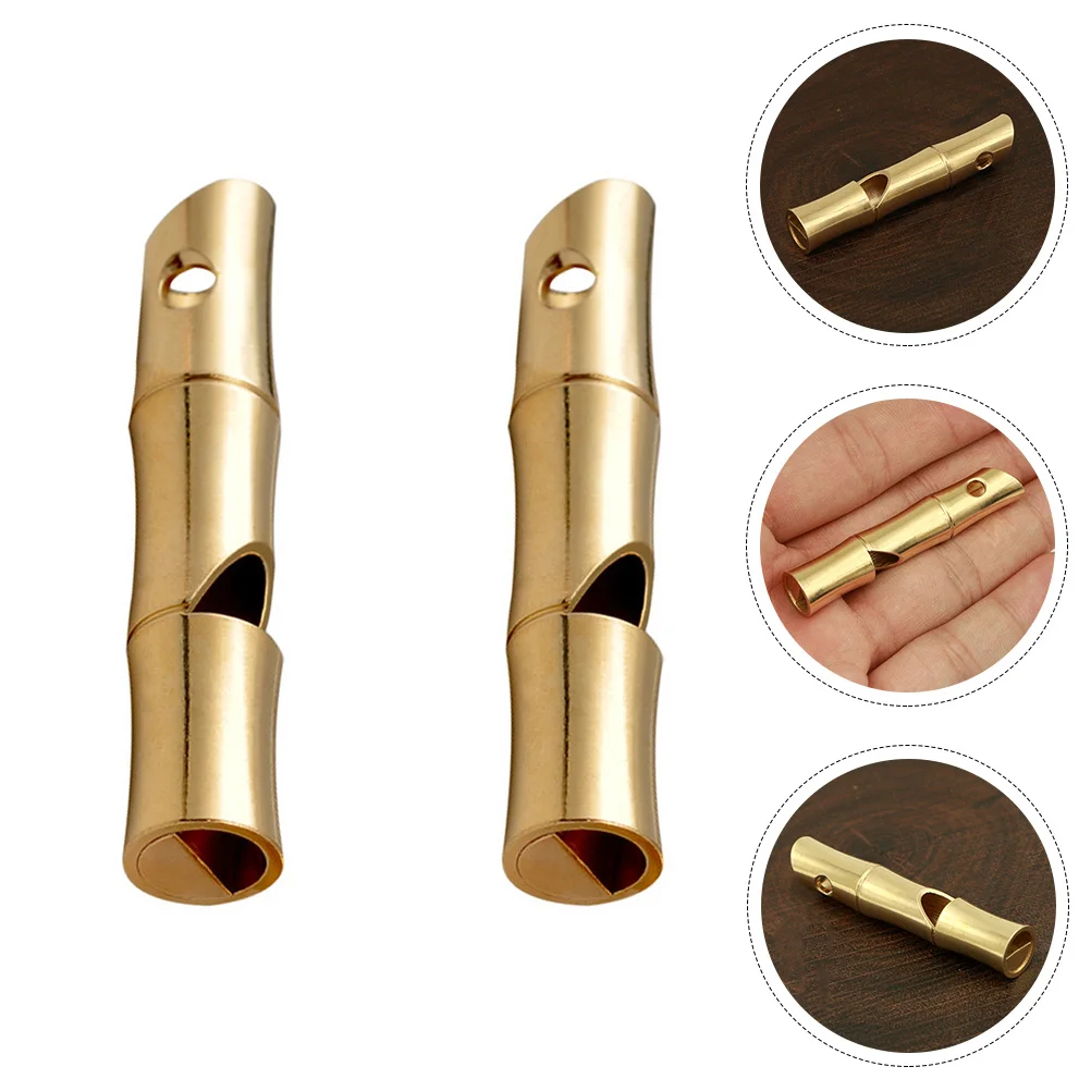 

2 Pcs Dog Deterrent Whistle Metal Outdoor Survival Whistles Brass Creative Referee