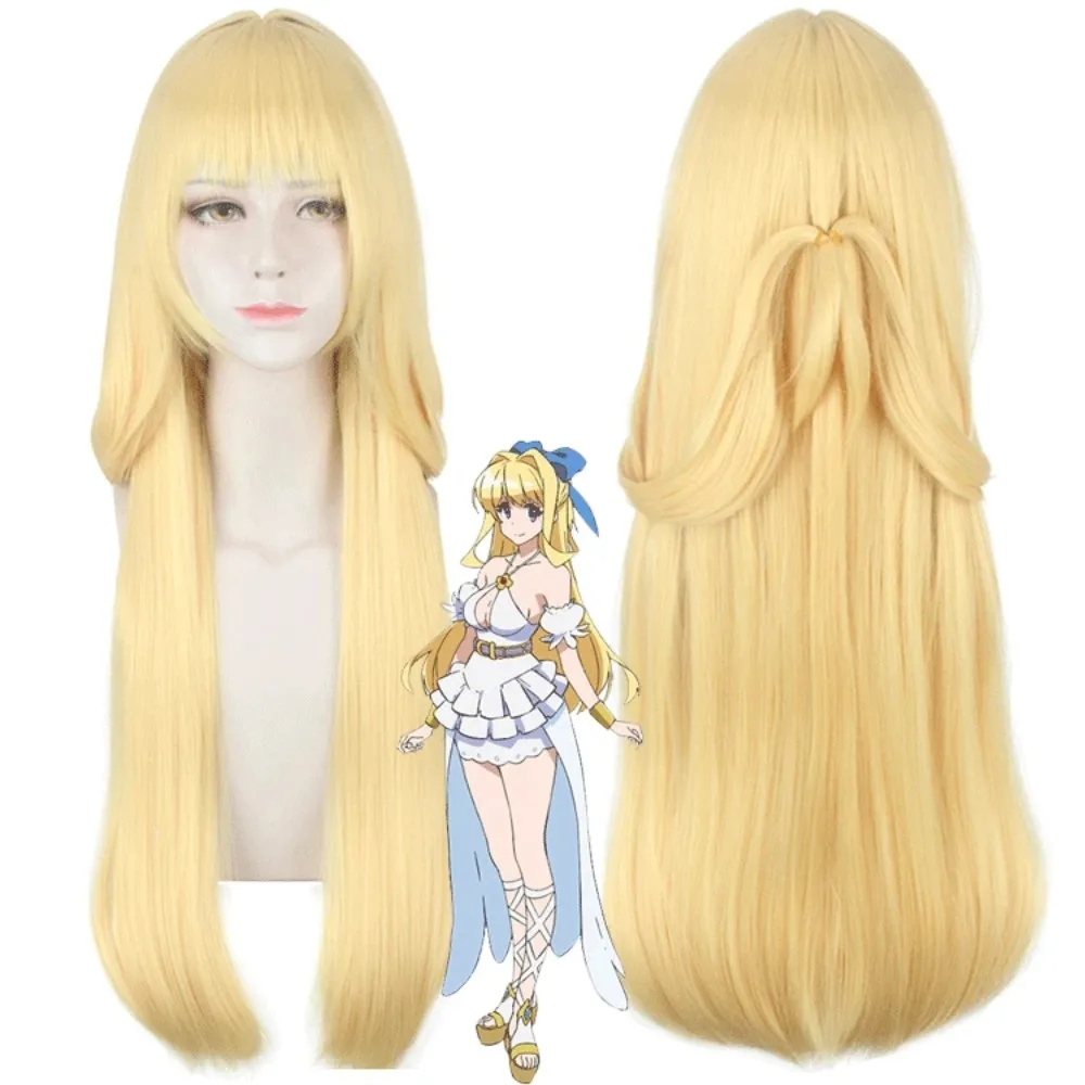 

Long Blonde Synthetic Wig Heat Resistant Fiber Natural Hairline Cosplay Costume Party Daily Use