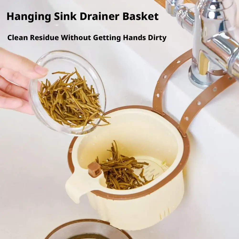 Self-Cleaning Push-Type Sink Strainer Basket - Automatic Food Waste Drain Basket with Removable Bottom, Easy Installation