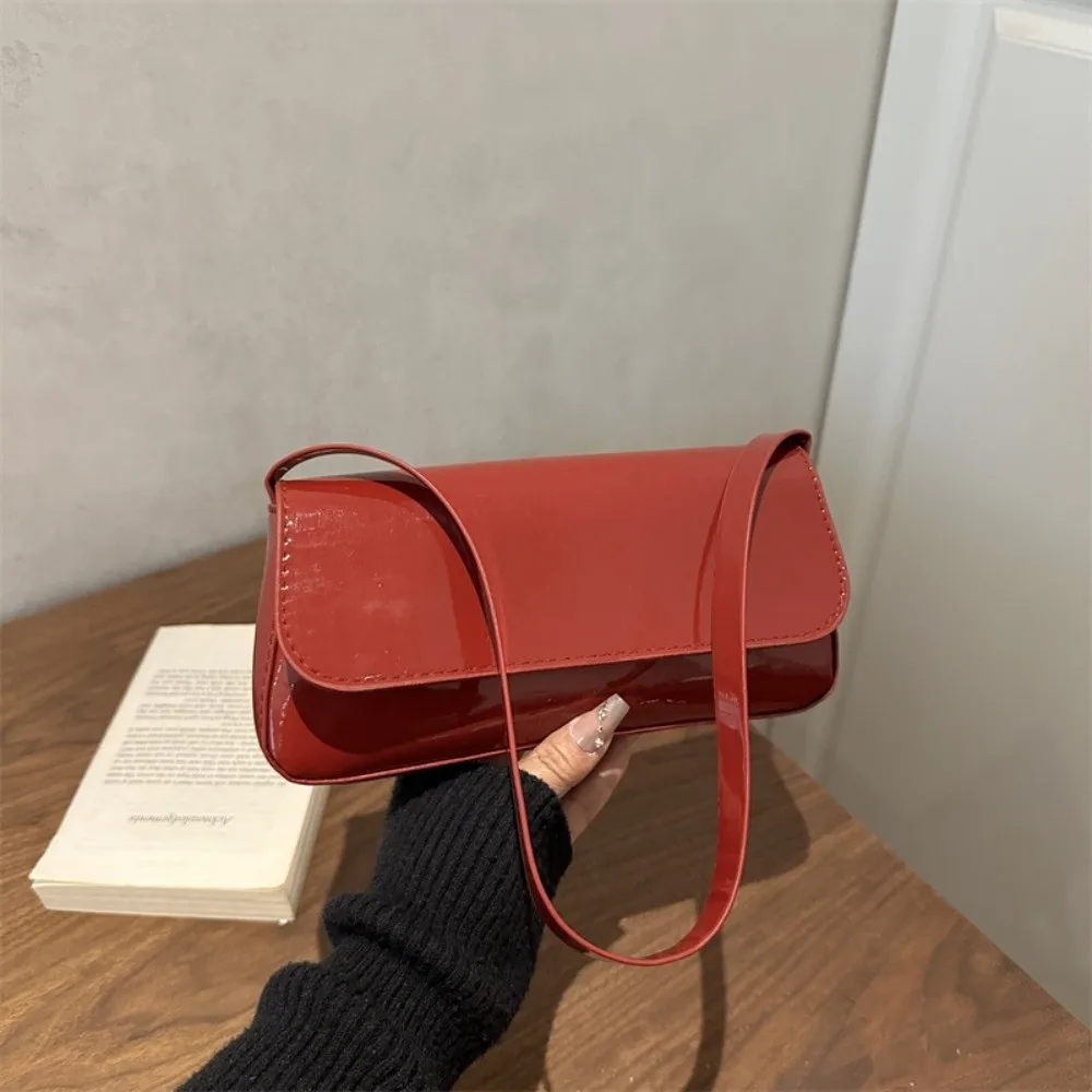 

Retro Flip Cover Shoulder Bag PU Square Underarm Bag Handbag