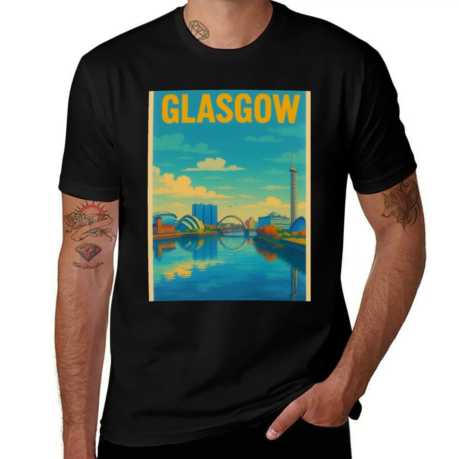 

Retro Glasgow Clyde Print T-Shirt graphics funny costumes man t shirt gifts for boyfriend mens white t shirts