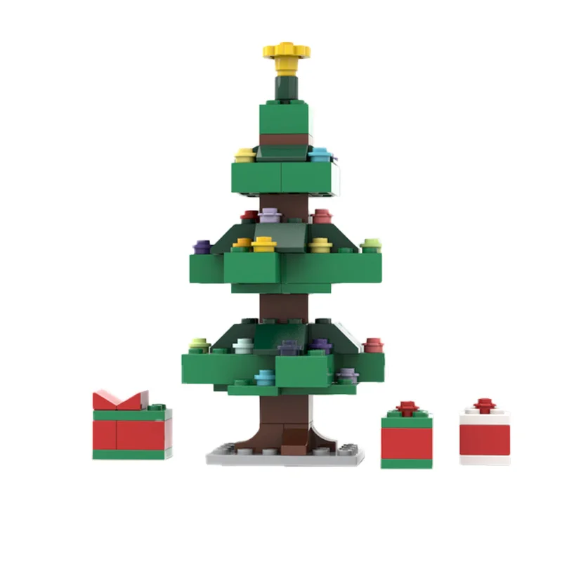 88 pièces MOC blocs de construction créatifs briques floraison arbre de noël modulaire enfants bricolage assemblage jouet ensemble pour garçons cadeau de noël