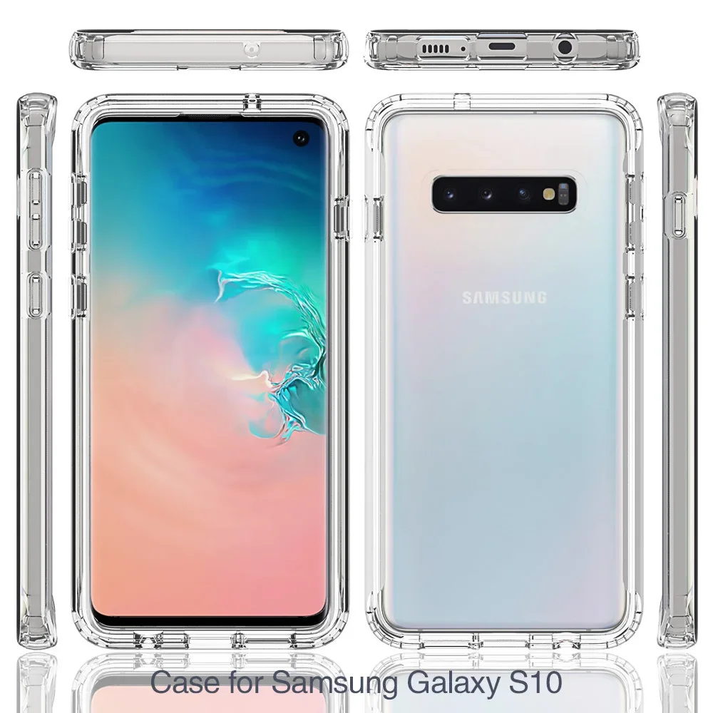 Galaxy S10+ 本体 【動作品】 透明ケース付き Luxury Thick Candy Color Transparent Case for Samsung Galaxy S10