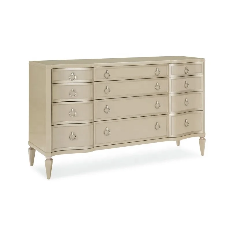 

New Classic 12 Drawer Dresser Table Modern Luxurious Silkscreen Design Painted Dresser Cabinet