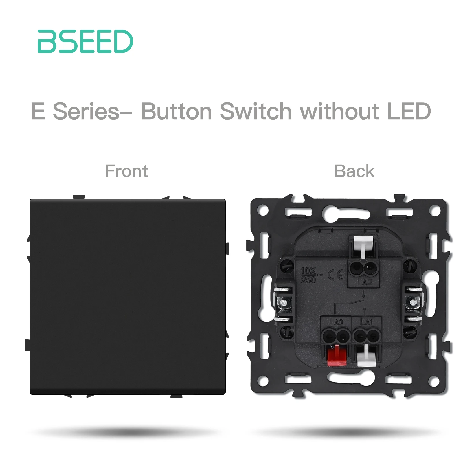 BSEED Tastenschaltermodul USB Telefon Ladebuchse Teile Wandlichtschalter Schlüsseleinsatz Kunststoffrahmen Kombination E-Serie Schwarz 6