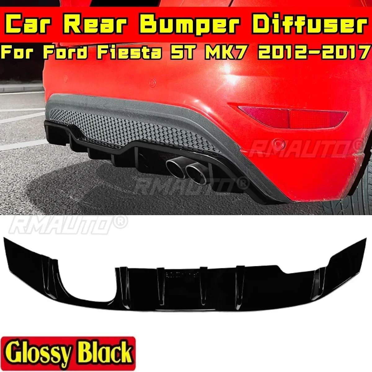 Voor Ford Fiesta ST MK7 2012-2017 Body Kit Achterbumper Splitter Protector Cover Achterbumper Diffuser Spoiler Lip auto Accessoires