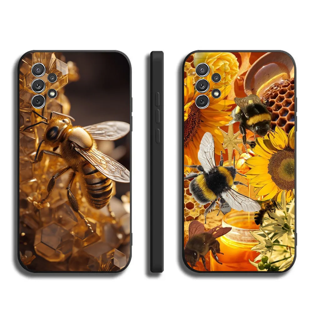 Honey Bee Phone Case For Samsung Galaxy A20,A21s,A22,A31,A32,A52,A53,A72,73,A80,A91Soft Black Cover