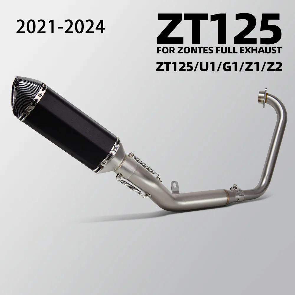

Полная выхлопная система ZT155 для мотоциклов Zontes ZT125, ZT155, Z1, Z2, U1, G1 2021-2024, глушитель 370 мм, комплект для стритбайка