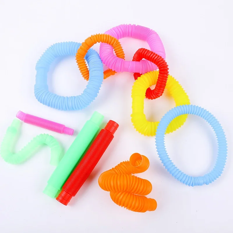 10/20PCS Colorful Telescopic Tubes Fidget Toys Plastic Sensory Pop Tubes Stress Relief Toys Adults Decompression Kids Toys Gifts