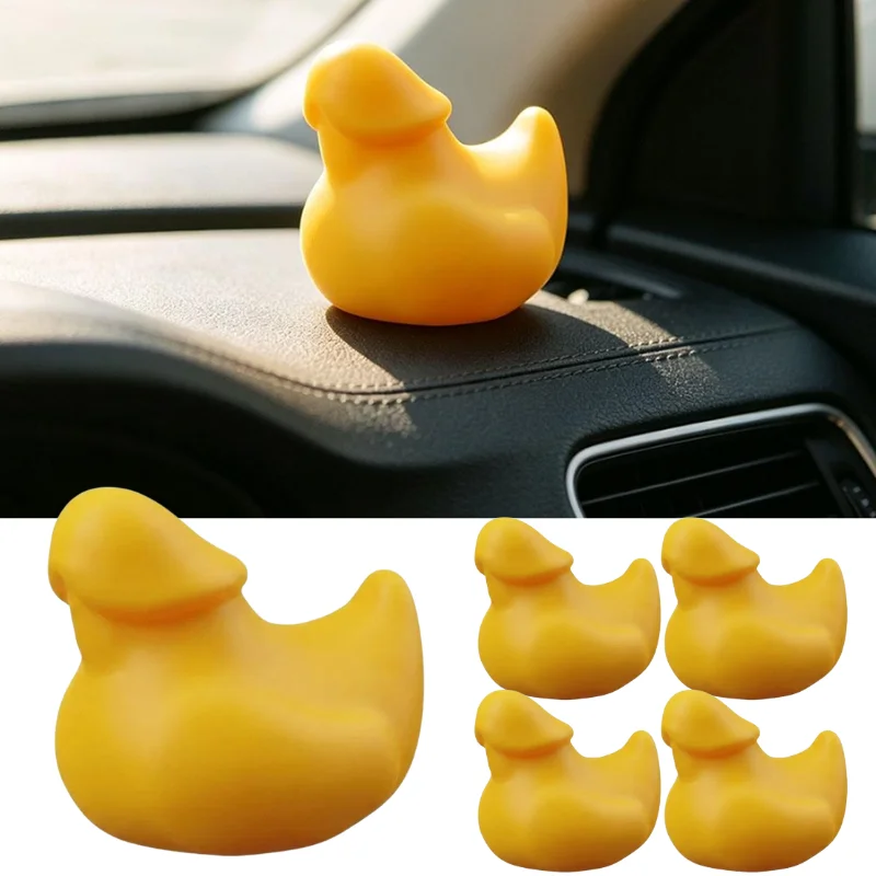 1/2/3/4/5 Adorable Petit Canard Jaune en Résine, Décoration de Tableau de Bord de Voiture, Surface Lisse, Mini Animal, Décoration Intérieure, Cadeau